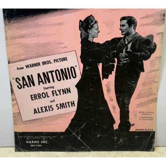 Some Sunday Morning Vintage Piano Sheet Music San Antonio Movie Errol Flynn 40s - Picture 6 of 6